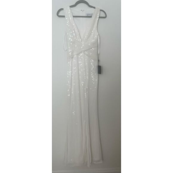 Mac Duggal 26598 Wrap Waist Sequin Dress NEW NWT - Picture 4 of 9